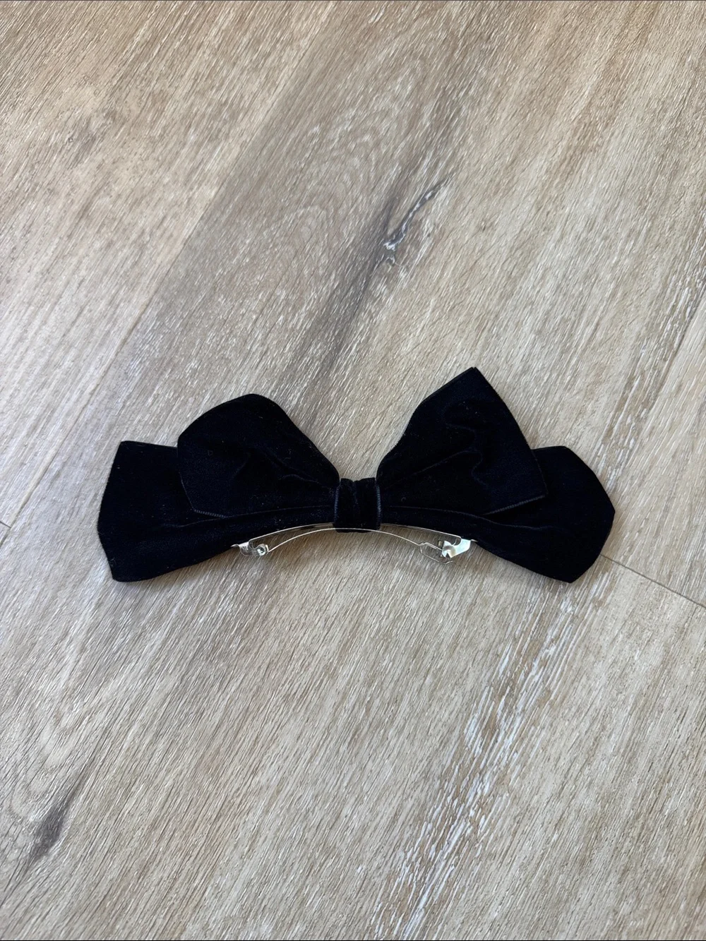 Black Velvet Bow Hair Barrette